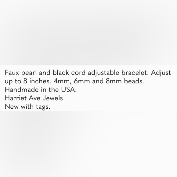 NEW Harriet Ave Jewels Faux Pearls Cord Bracelet - Picture 2 of 3